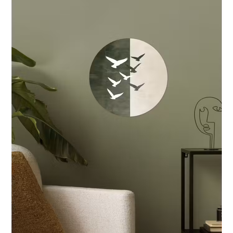 Behangcirkel - Japandi - Vogel - Groen — 3