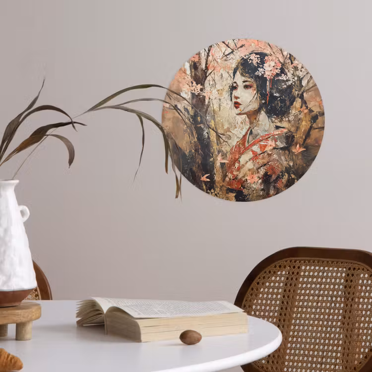 Behangcirkel - Kimono - Vrouw - kersenbomen — 4