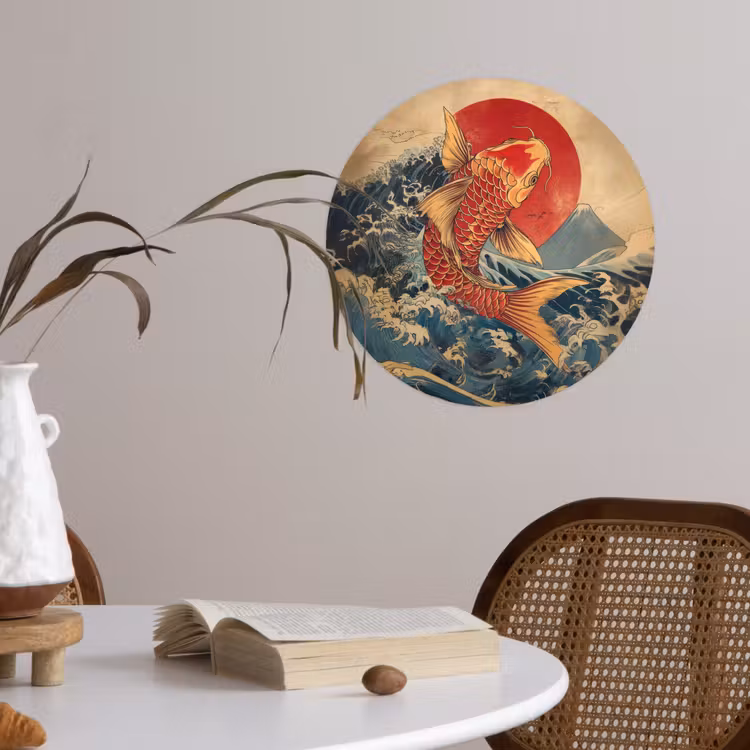 Behangcirkel - Koi - Zee - Golven - Zon — 4