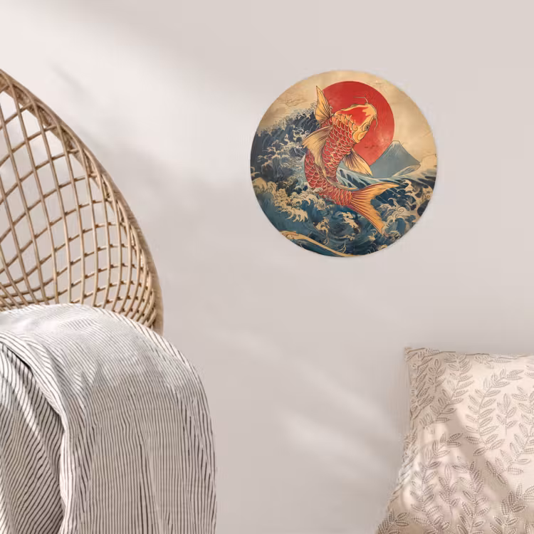 Behangcirkel - Koi - Zee - Golven - Zon — 5