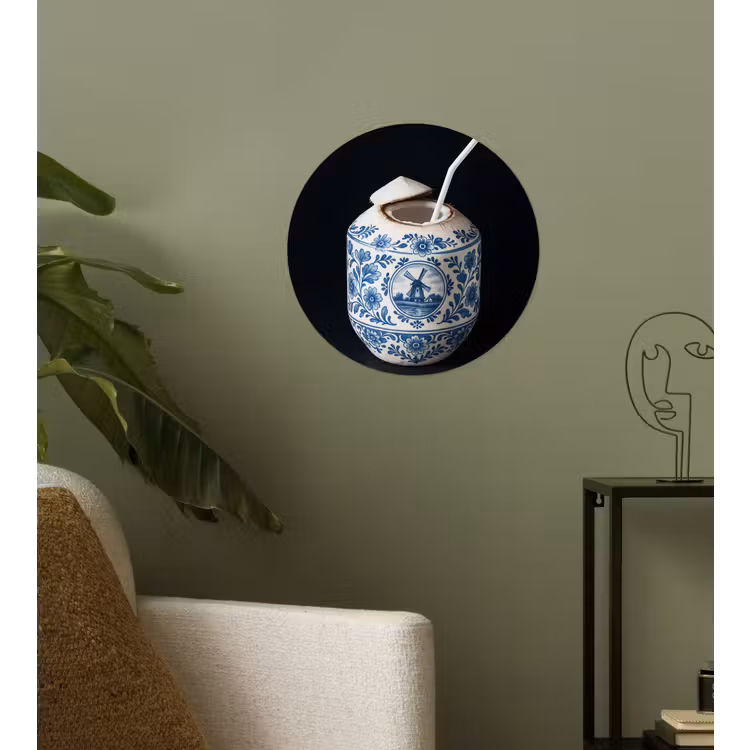 Behangcirkel - Kokosnoot - Eten - Delfts blauw - Drinken — 3