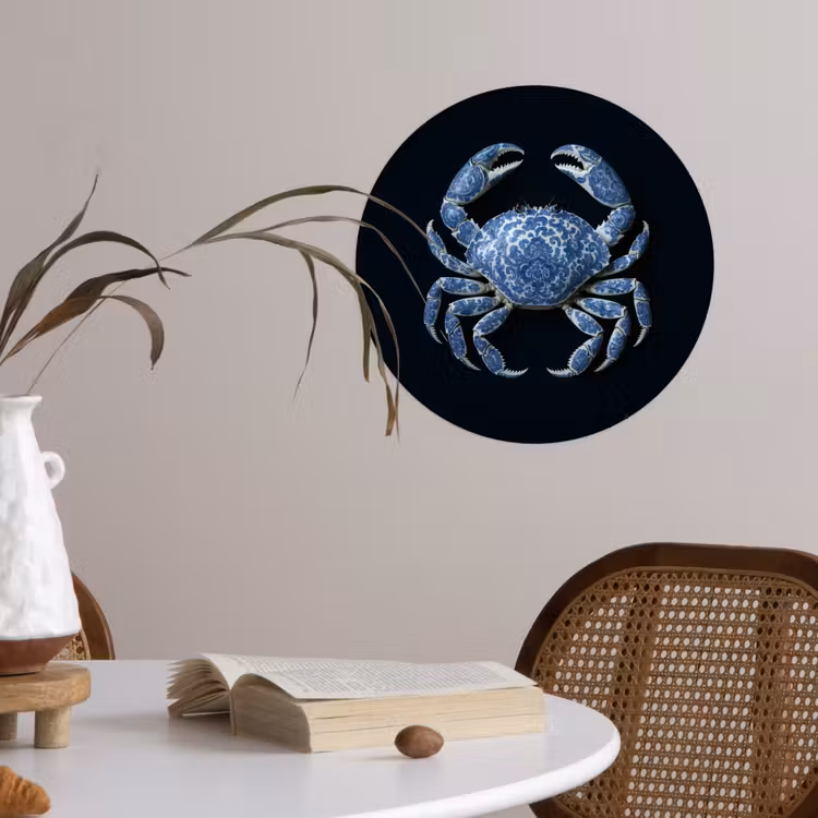 Behangcirkel - Krab - Delfts blauw - Dieren — 4