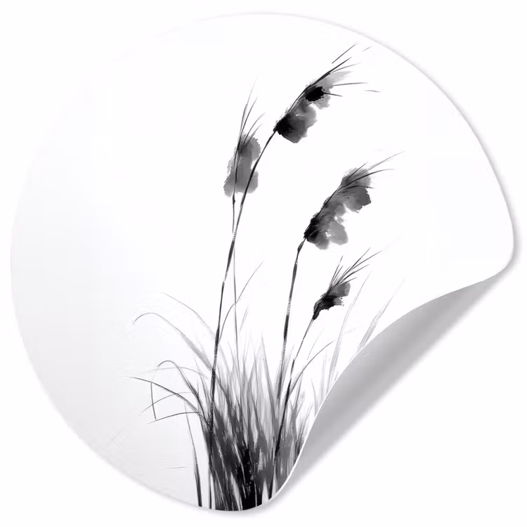 Behangcirkel - Minimalistisch - Stelen - Wit — 1