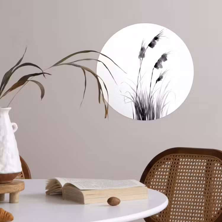 Behangcirkel - Minimalistisch - Stelen - Wit — 4