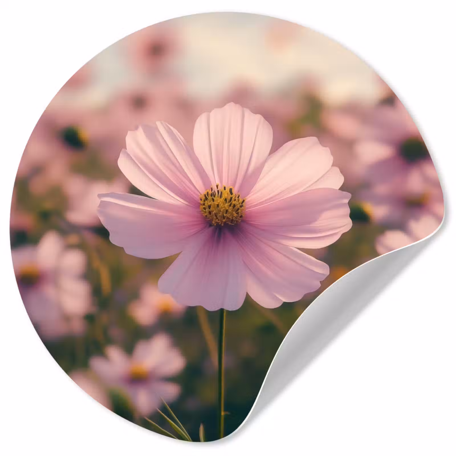 Behangcirkel - Bloemen - Paars - Wazig — 1