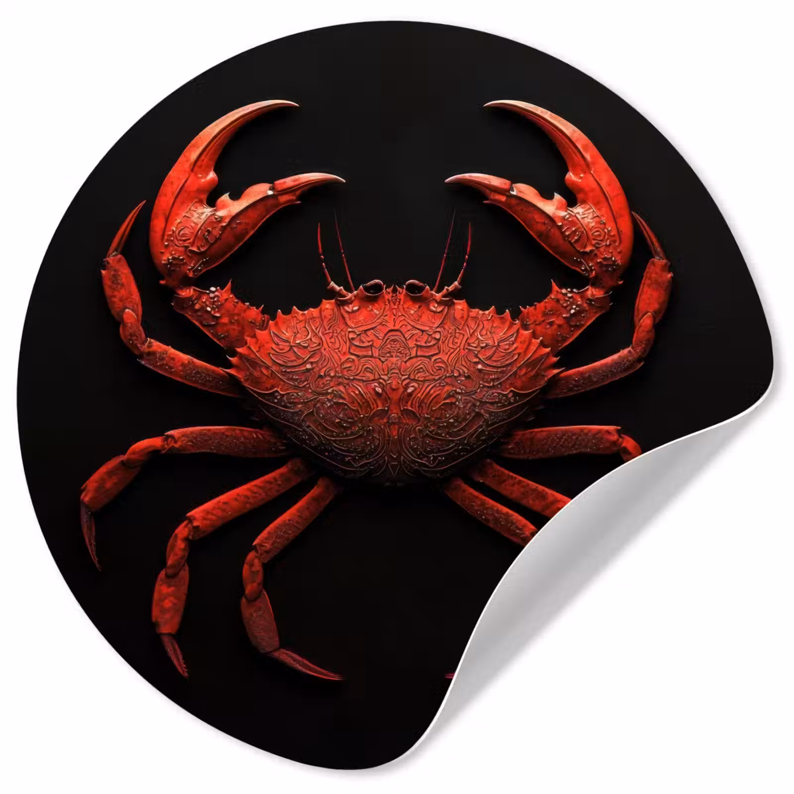 Behangcirkel - Krab - Rood - Vissen - Schaaldieren — 1