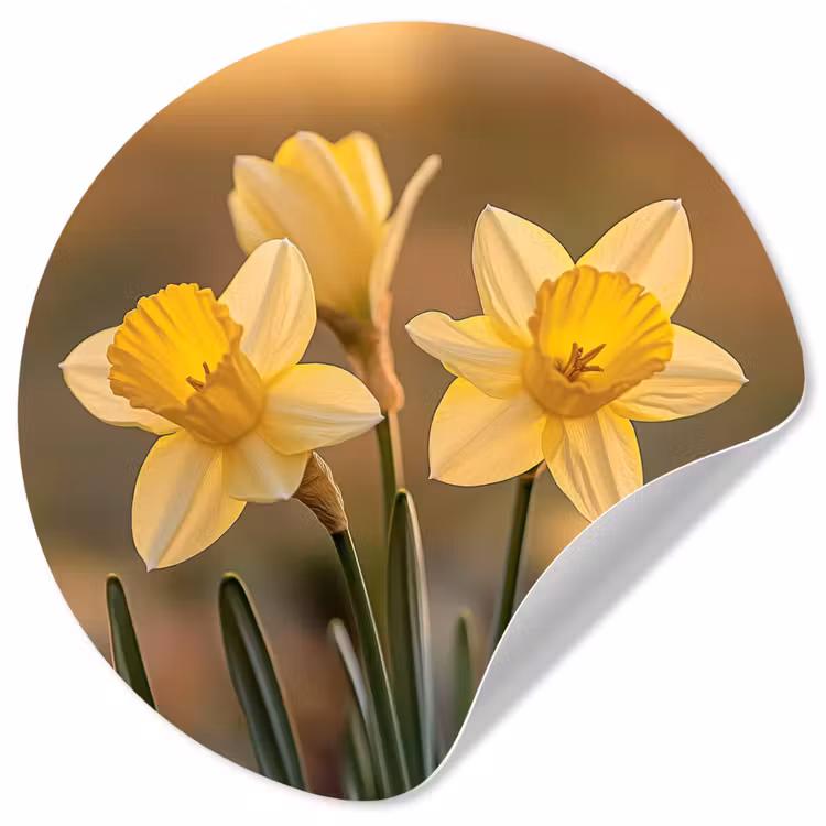 Behangcirkel - Bloemen - Geel - Wazig — 1