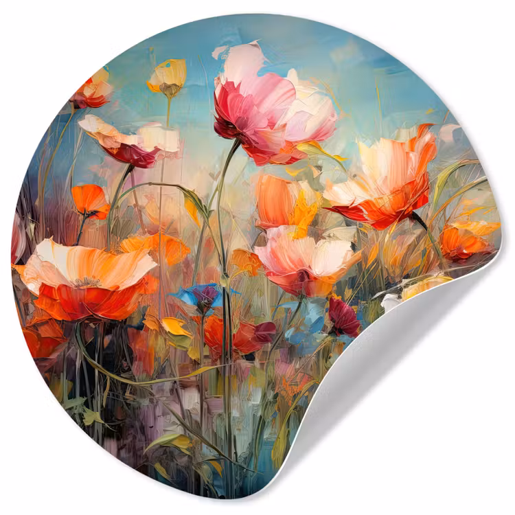 Behangcirkel - Bloemen - Watercolor - Kunst - Botanisch - Natuur — 1