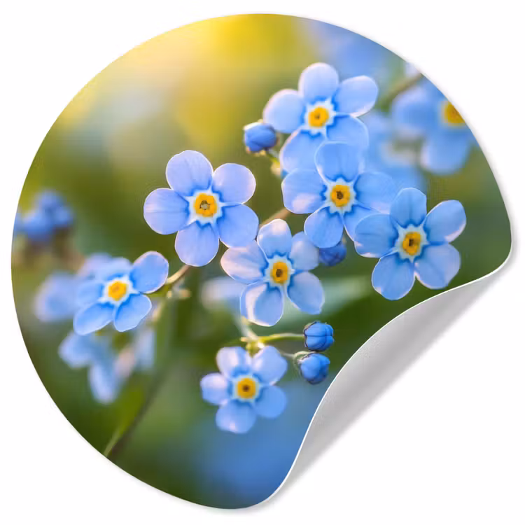 Behangcirkel - Bloemetjes - Blauw - Vergeet mij nietjes — 1