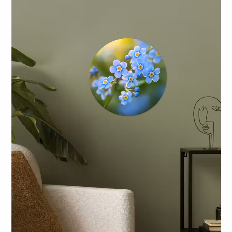 Behangcirkel - Bloemetjes - Blauw - Vergeet mij nietjes — 3