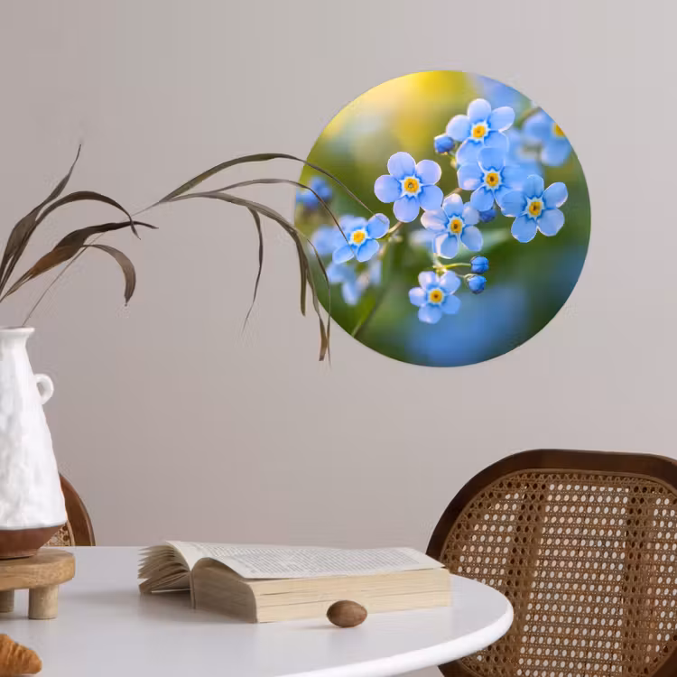 Behangcirkel - Bloemetjes - Blauw - Vergeet mij nietjes — 4