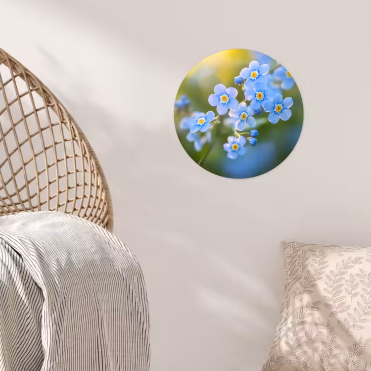 Behangcirkel - Bloemetjes - Blauw - Vergeet mij nietjes — 5