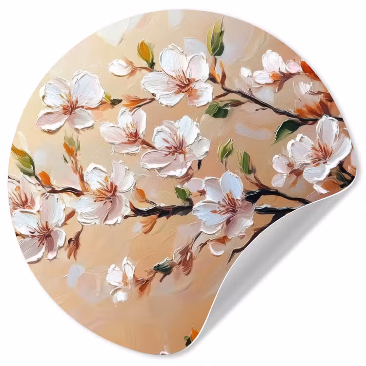 Behangcirkel - Bloesemtakken - Schilderachtig - Roze — 1