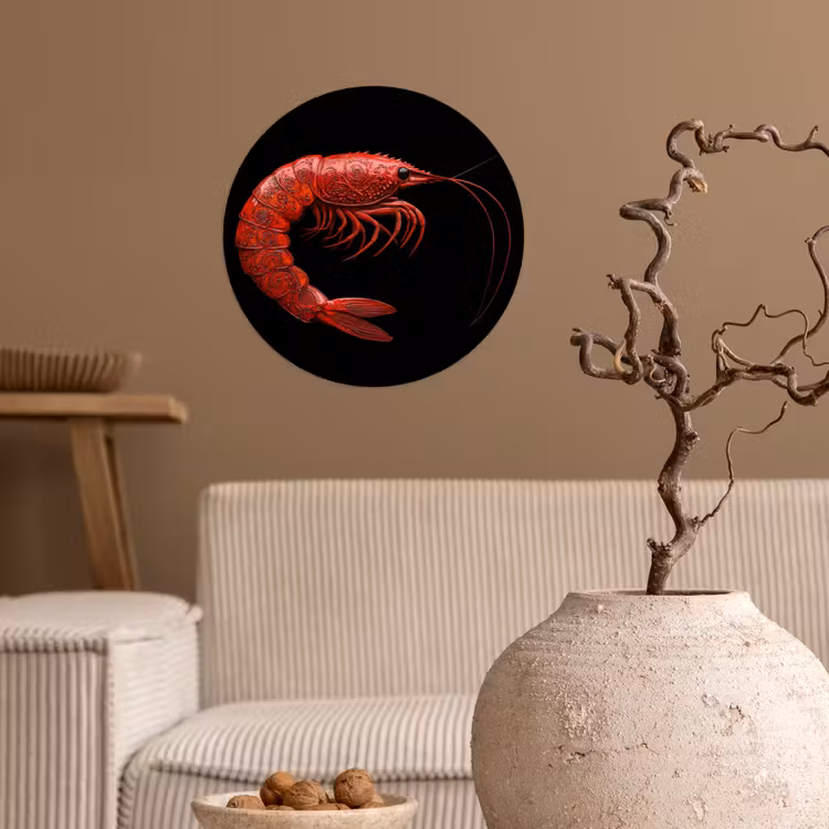 Behangcirkel - Garnaal - Rood - Dieren — 2