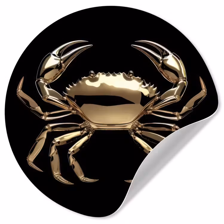 Behangcirkel - Goud - Krab - Dieren - Zwart — 1