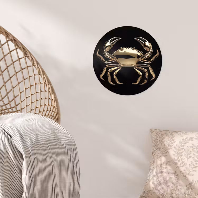 Behangcirkel - Goud - Krab - Dieren - Zwart — 5