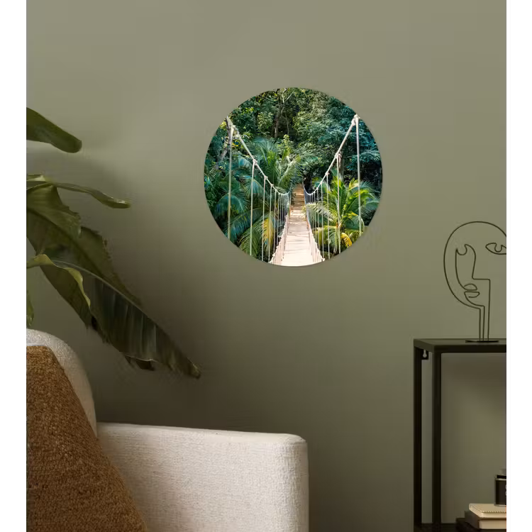 Behangcirkel - Jungle - Palmboom - Brug - Natuur - Planten — 3