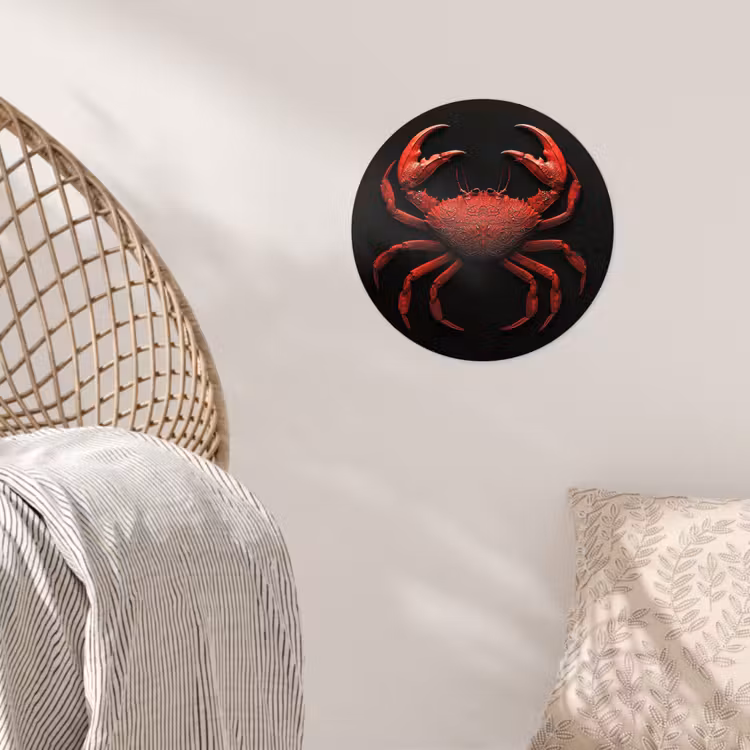 Behangcirkel - Krab - Rood - Vissen - Schaaldieren — 5