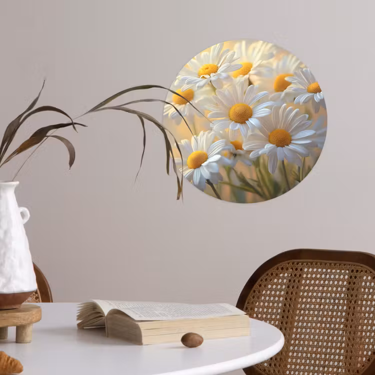 Behangcirkel - Madeliefjes - Wit - Zonlicht — 4