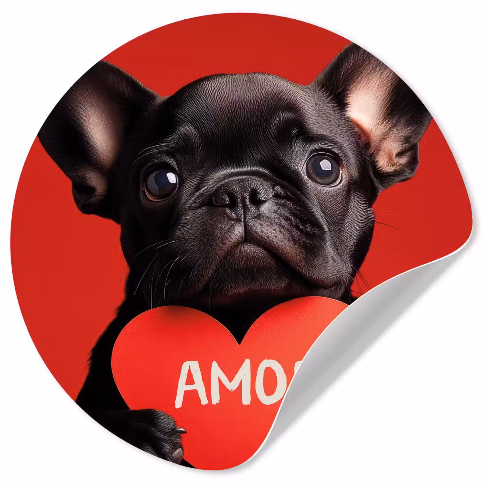 Behangcirkel - Amor - Hond - Hartje - Rood — 1
