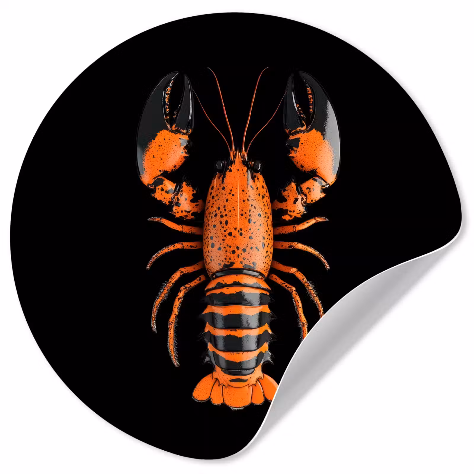 Behangcirkel - Kreeft - Oranje - Zwart - Modern — 1