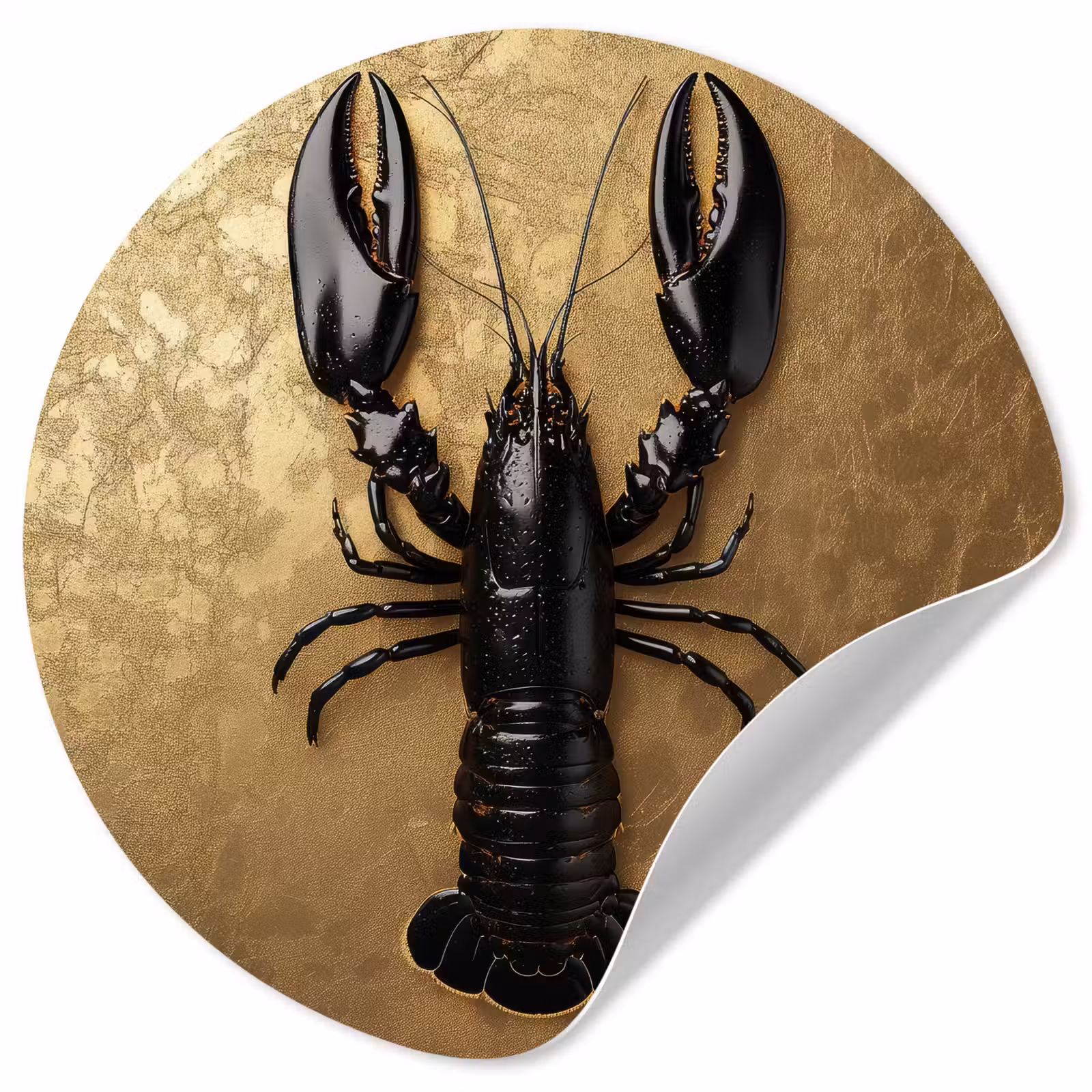 Behangcirkel - Kreeft - Zwart - Goud - Luxe — 1