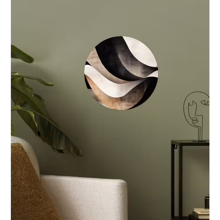 Behangcirkel - Abstract - Golven - Zwart - Verweerd — 3