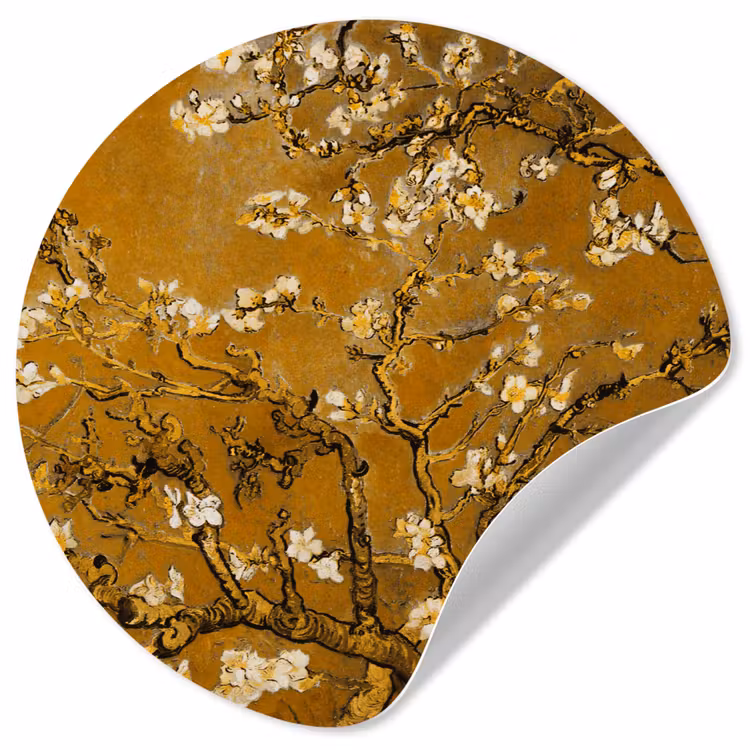 Behangcirkel - Amandelbloesem - Kunst - Van Gogh - Goud — 1
