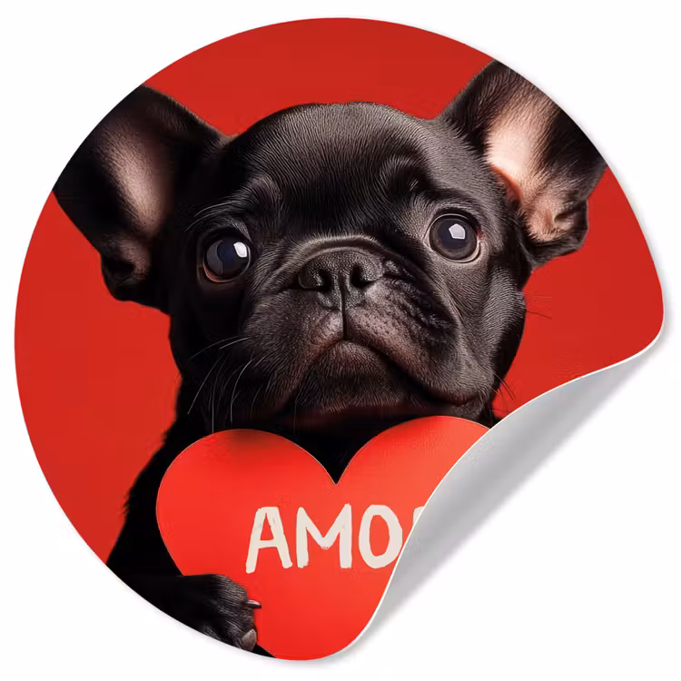 Behangcirkel - Amor - Hond - Hartje - Rood — 1