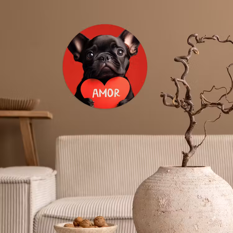 Behangcirkel - Amor - Hond - Hartje - Rood — 2
