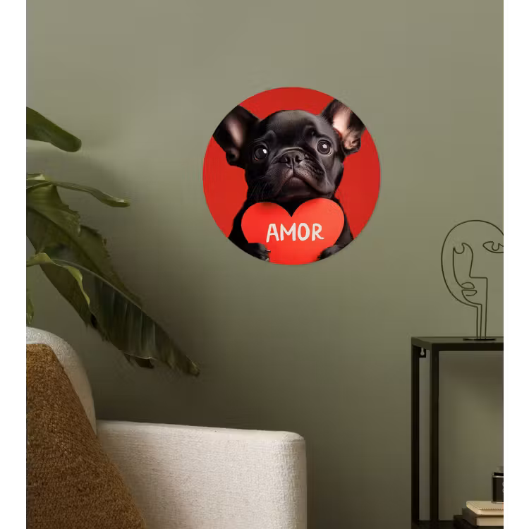 Behangcirkel - Amor - Hond - Hartje - Rood — 3