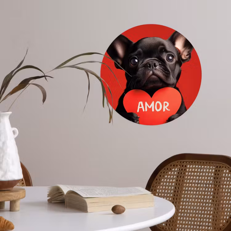 Behangcirkel - Amor - Hond - Hartje - Rood — 4