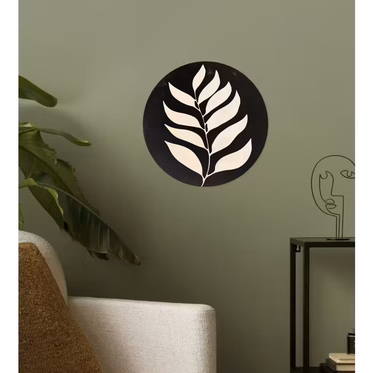 Behangcirkel - Blad - Wit - Minimalistisch — 3