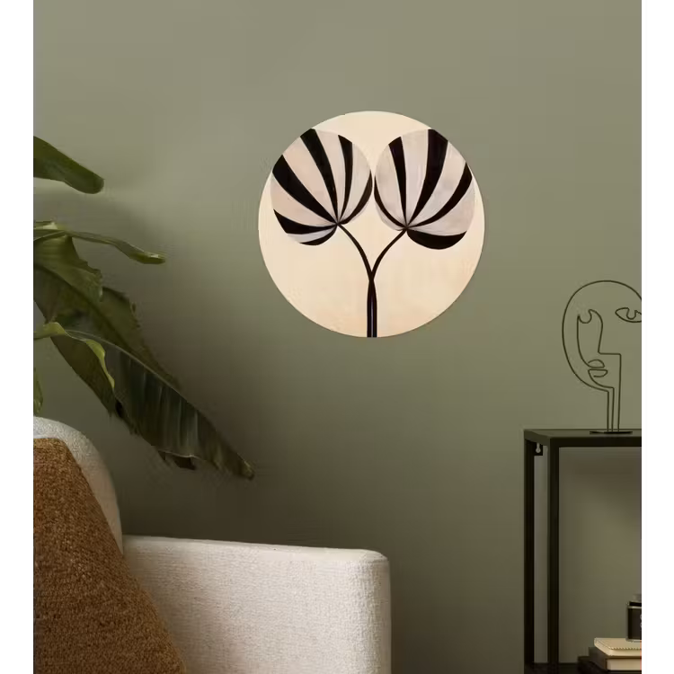Behangcirkel - Bladeren - Gestreept - Stengel - Beige — 3