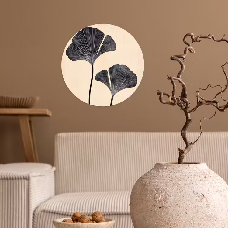 Behangcirkel - Bladeren - Minimalistisch - Zwart — 2