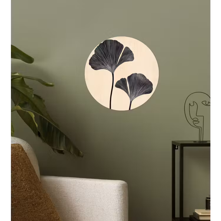 Behangcirkel - Bladeren - Minimalistisch - Zwart — 3