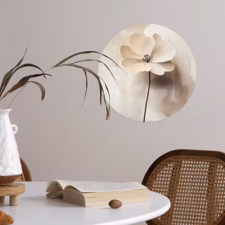 Behangcirkel - Bloem - Beige - Verf - Schaduw — 4