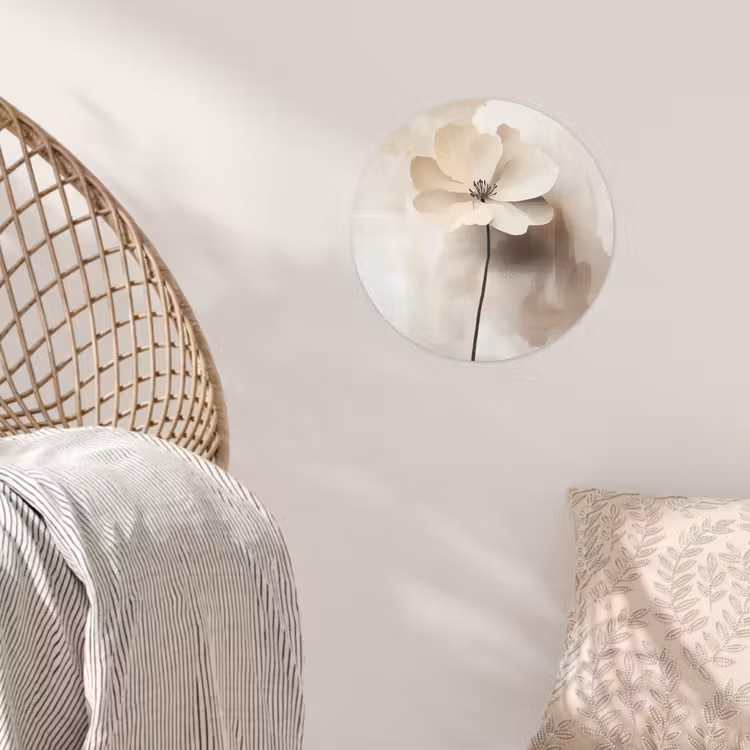 Behangcirkel - Bloem - Beige - Verf - Schaduw — 5