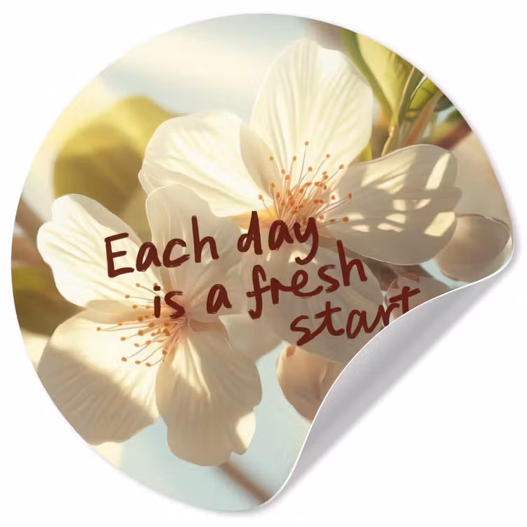 Behangcirkel - Bloesems - Zonlicht - Quote - Wit — 1