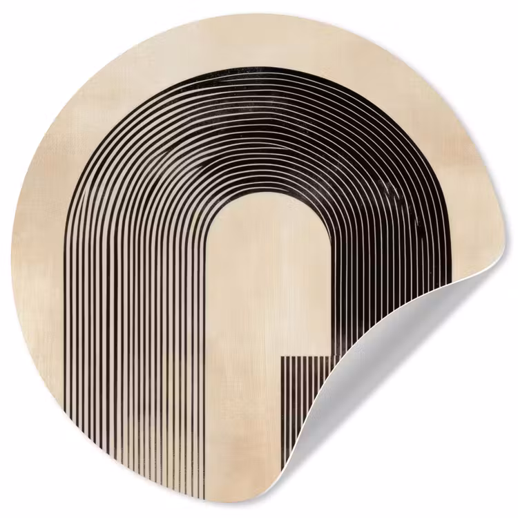 Behangcirkel - Boog - Strepen - Minimalistisch - Zwart — 1