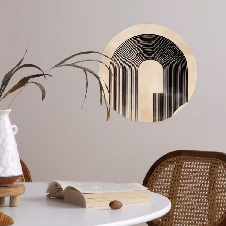 Behangcirkel - Boog - Strepen - Minimalistisch - Zwart — 4