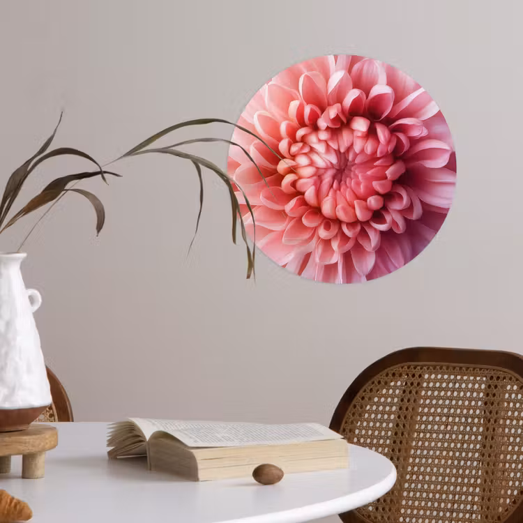 Behangcirkel - Dahlia - Bloem - Close up - Roze — 4