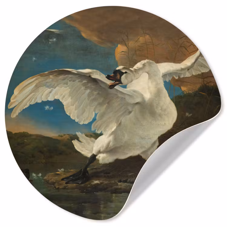 Behangcirkel - De bedreigde zwaan - Schilderij van Jan Asselijn — 1