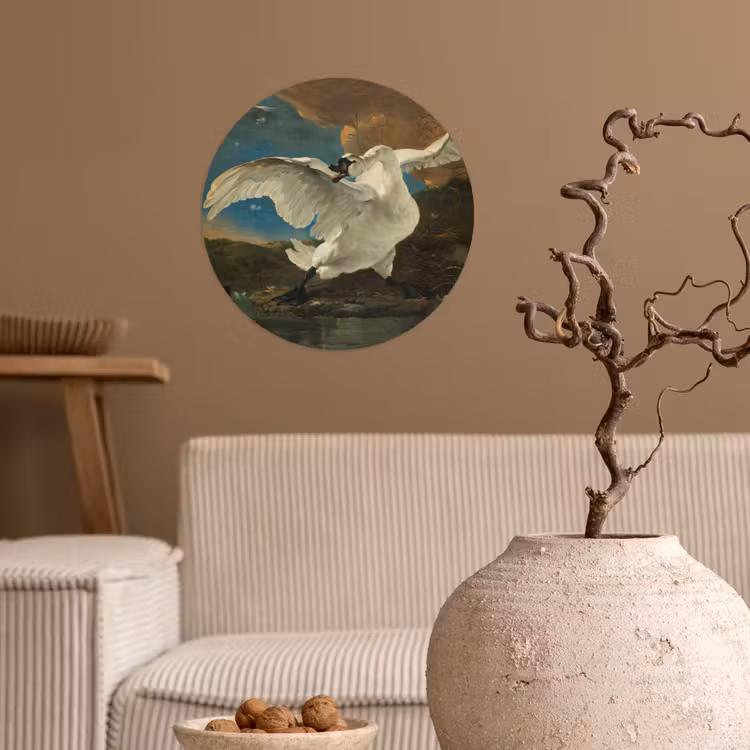 Behangcirkel - De bedreigde zwaan - Schilderij van Jan Asselijn — 2