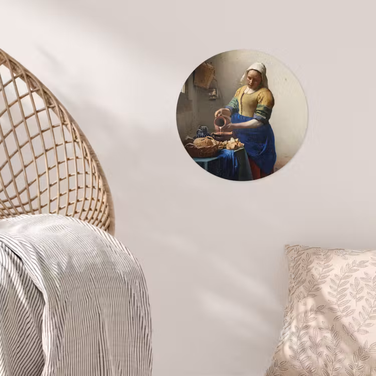 Behangcirkel - Het melkmeisje - Schilderij van Johannes Vermeer — 5