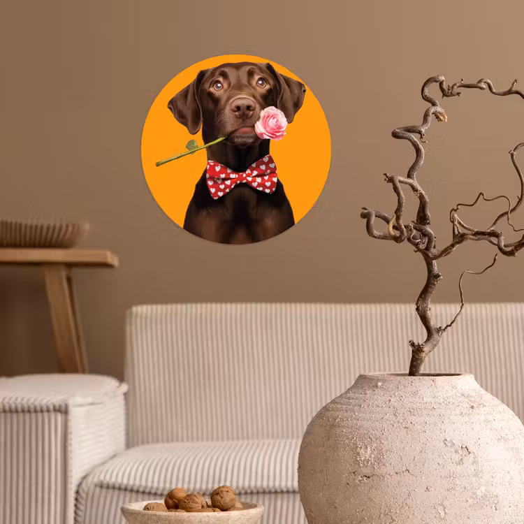Behangcirkel - Hond - Oranje - Roos - Valentijn — 2