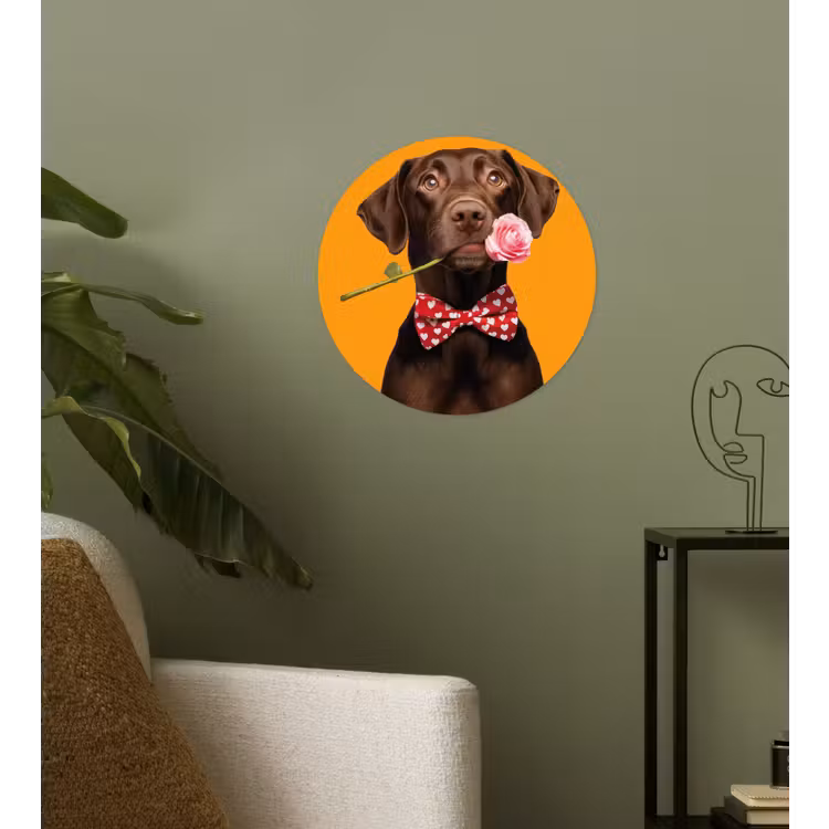 Behangcirkel - Hond - Oranje - Roos - Valentijn — 3