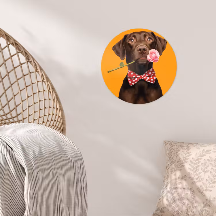 Behangcirkel - Hond - Oranje - Roos - Valentijn — 5