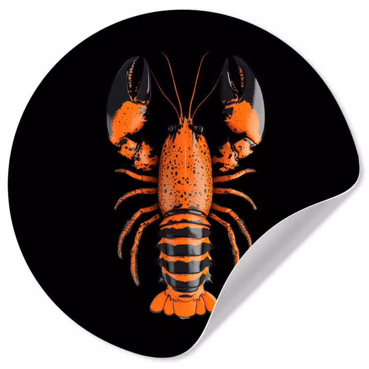 Behangcirkel - Kreeft - Oranje - Zwart - Modern — 1