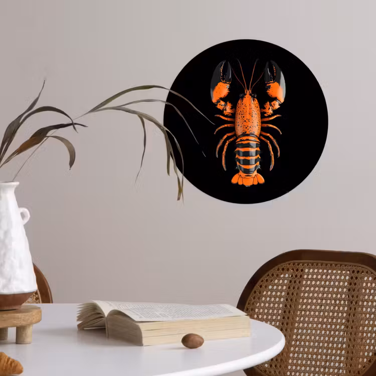 Behangcirkel - Kreeft - Oranje - Zwart - Modern — 4